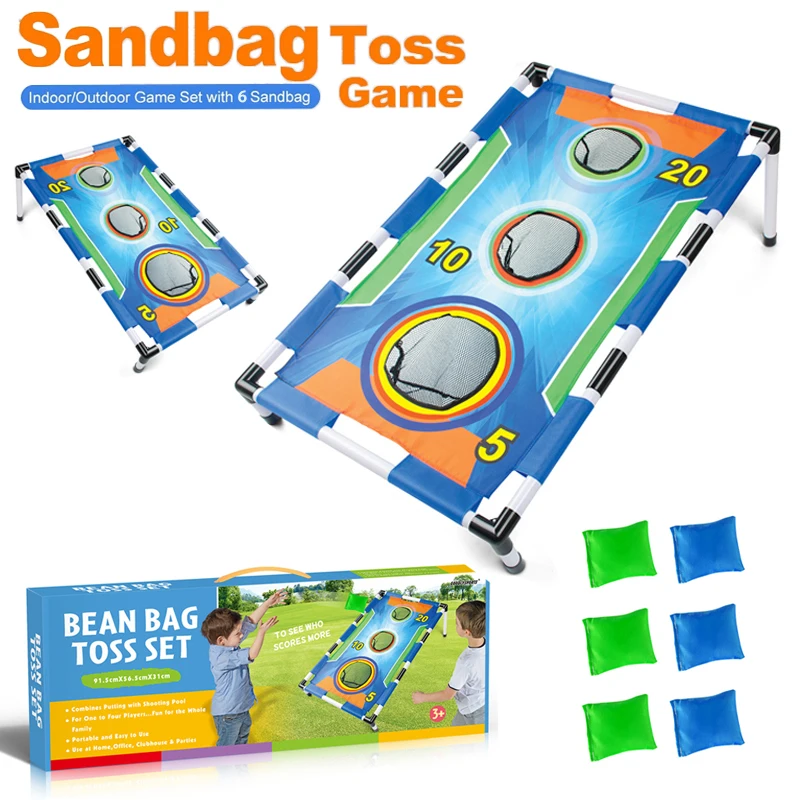 2024 New Bean Bag Toss Game Cornhole Board for Backyard Beach Yard Outdoor Activities-Perfect Toy Gift for Kids Boys and Girls