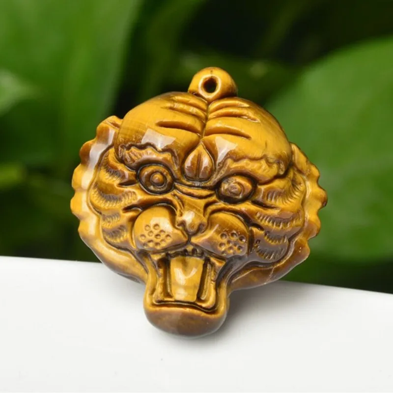 100% Authentic South African Tiger Eye Stone Pendant Tiger Head Male and Female Jade Pendant Fashion Charm Jewelry Item Jade