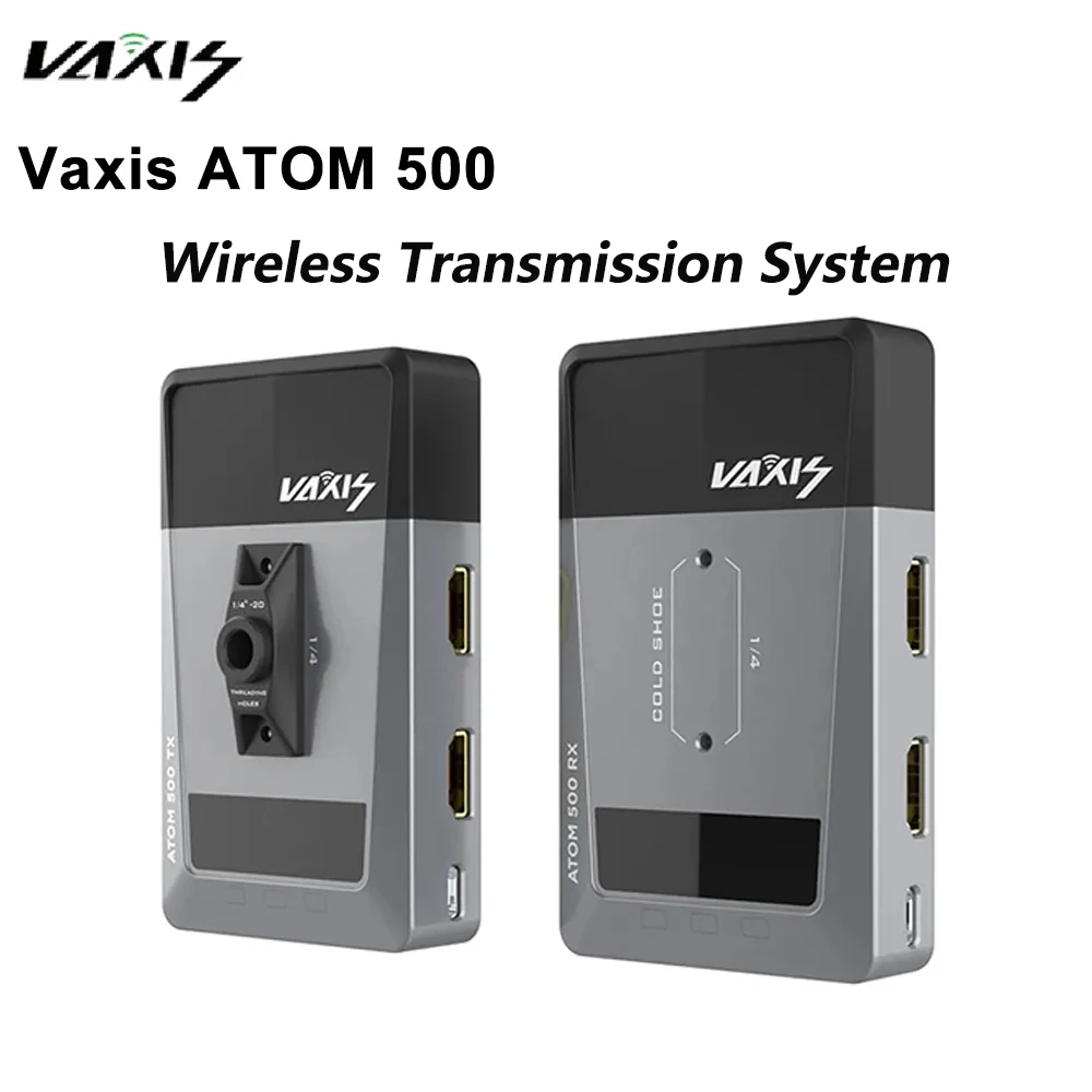 Vaxis ATOM 500 Basic Kit Dual Wireless Transmitter Receiver 1080P HD Image Video Transmission System for Photography Camera