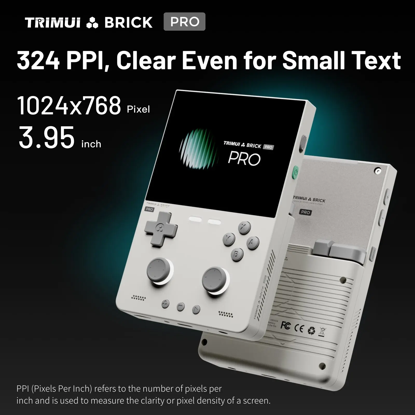 TRIMUI BRICK PRO Handheld Game Console 3.95'' IPS Screen RGB Top Light Dual Hall Joysticks  A133P Linux 4.9 System 5000mAhGifts view 4