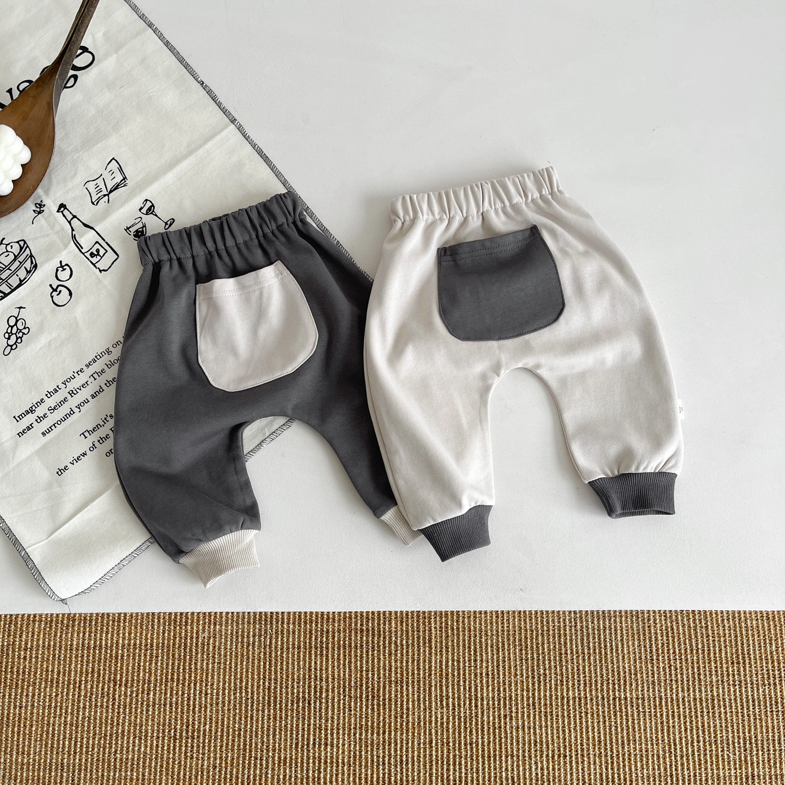 Spring Newborn Infant Baby Boys Cotton Elastic Waist Simple Casual Trousers Kids Fashion Plus Size Sports Baby Pants