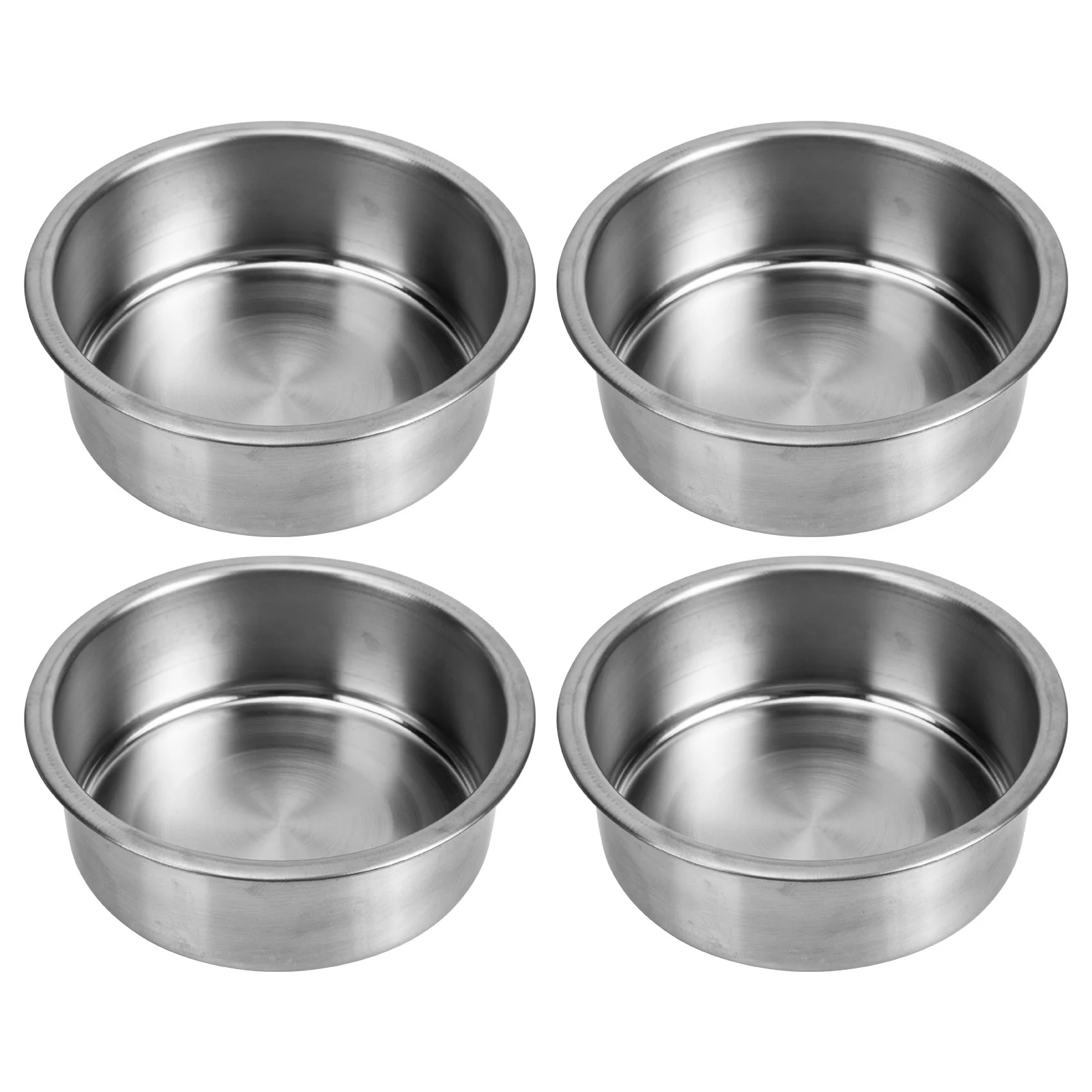 

4pcs Stainless Steel Soup Thickened Smooth Edge Stackable For Home Kitchen Use Food Bowl Steaming Dish Fruit Washing Bowl