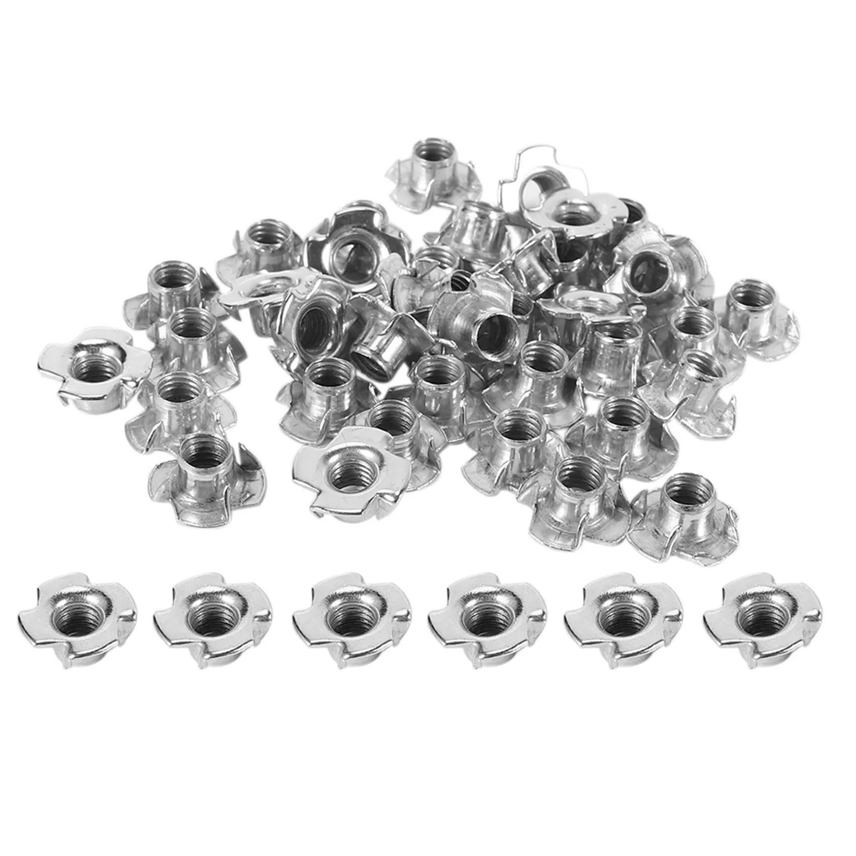 50pcs M8 metal Captive T Nuts Pronged Tee Blind Nuts