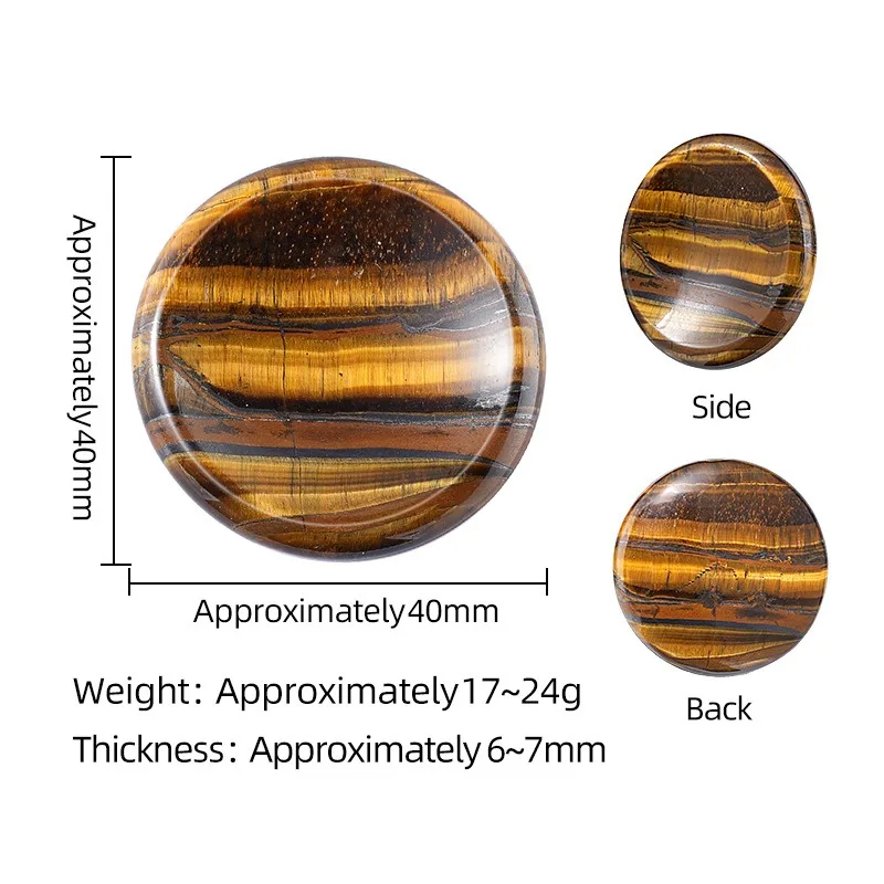 40mm Carved Round Grooved Play Worry Thumb Stone Bead Relaxation Massage Palm Stone Crystal Stress Relief Beads Accessories