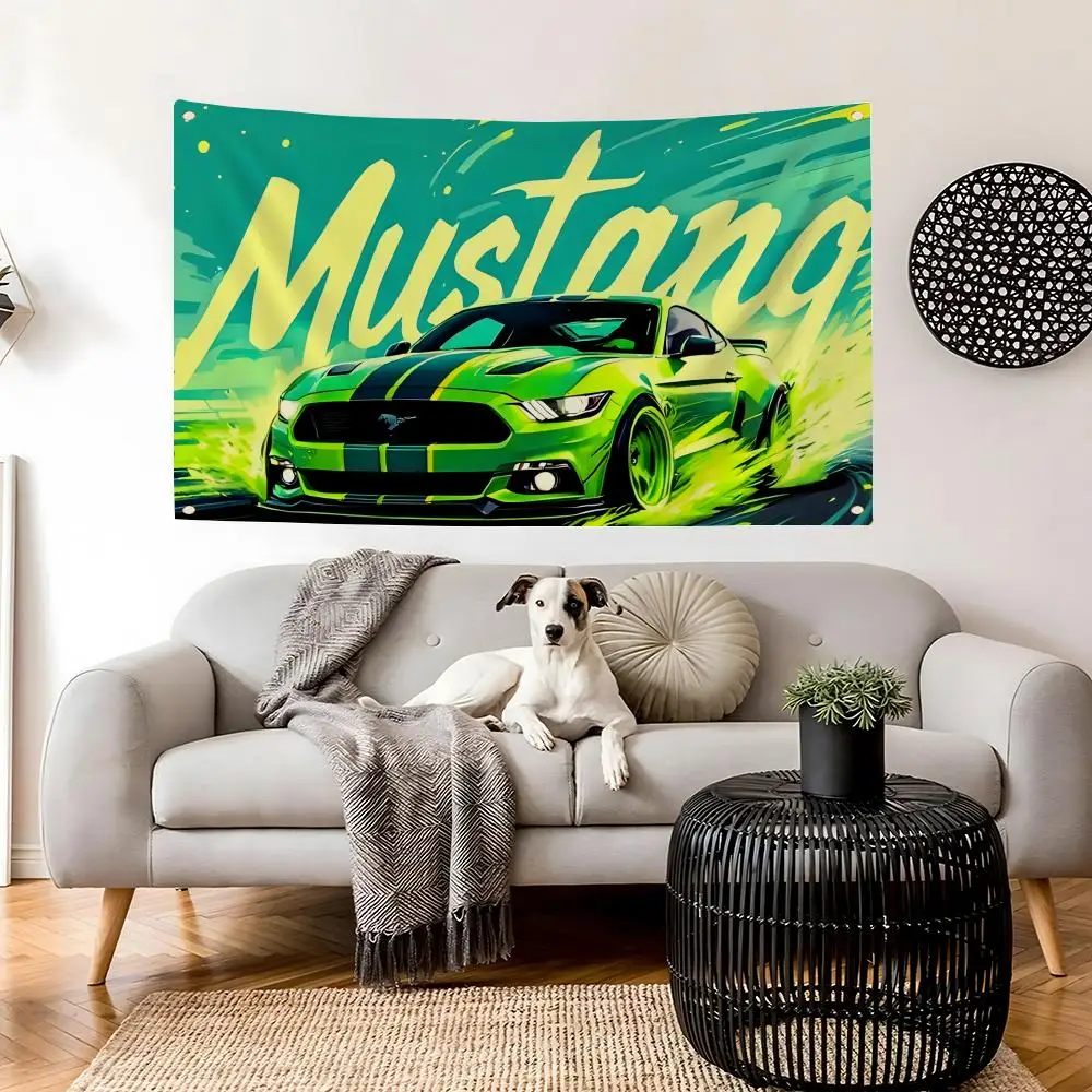 F-Ford Mustang Flags Indoor and outdoor decorative flags, custom furniture, wall and garden decorations