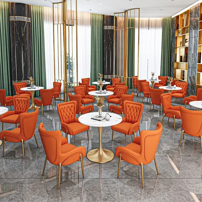 مطعم فاخر خفيف غير رسمي طاولة مستديرة الإنترنت المشاهير الحليب الشاي مقهى طاولة واحدة أربعة كراسي المبيعات #4