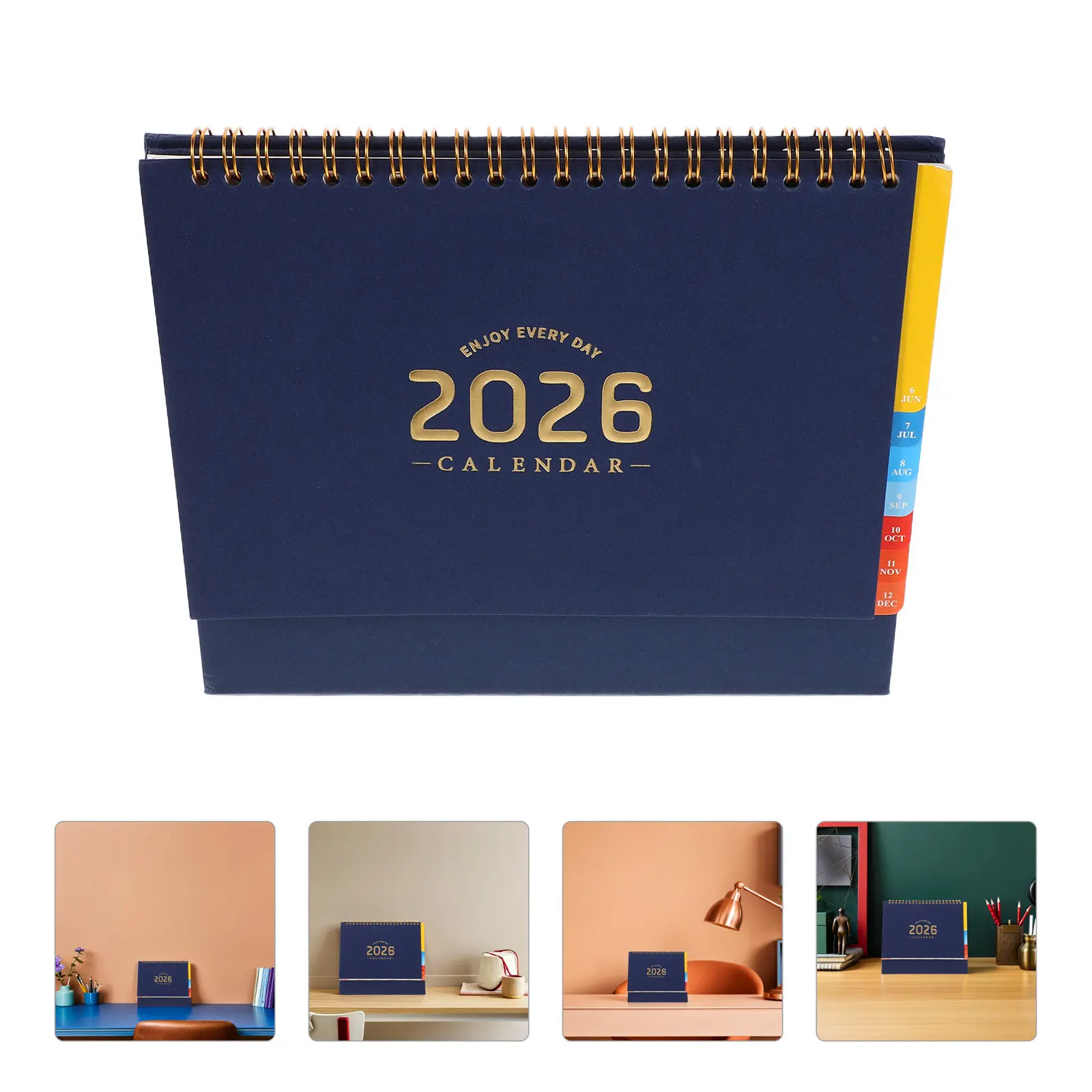 

Минималистичный настольный календарь на 2026 год, откидной дизайн, еженедельный и ежемесячный планировщик, блокнот для ежедневных задач, декор для офисного стола