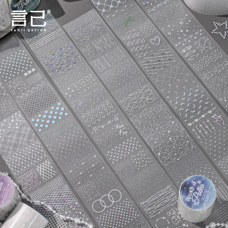 1Pcs PET Washi Tape, Transparent Polka Dot Bow Decorative Tape for Junk Journal Collage DIY Crafts