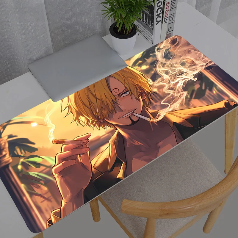 Extra Large Gaming Mouse Pad One Piece Sanji Computer Gamer Laptop Keyboard Carpet Mouse Mat Non-Slip Rubber Table Rug view 5