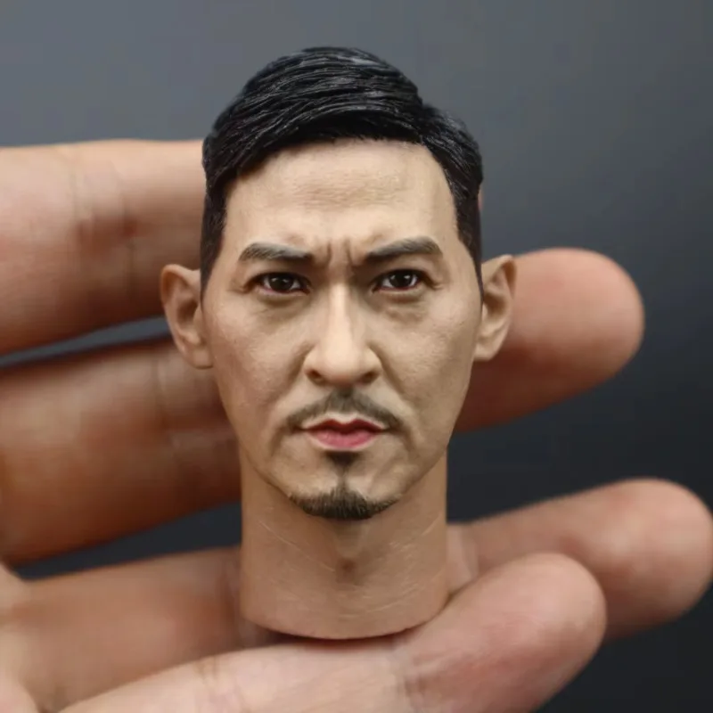 Nick Cheung Head Sculpt 1/6 Scale Asian Hong Kong Movie Star Head Played Male Solider Head Carving Model  Action Figure DIY Toy