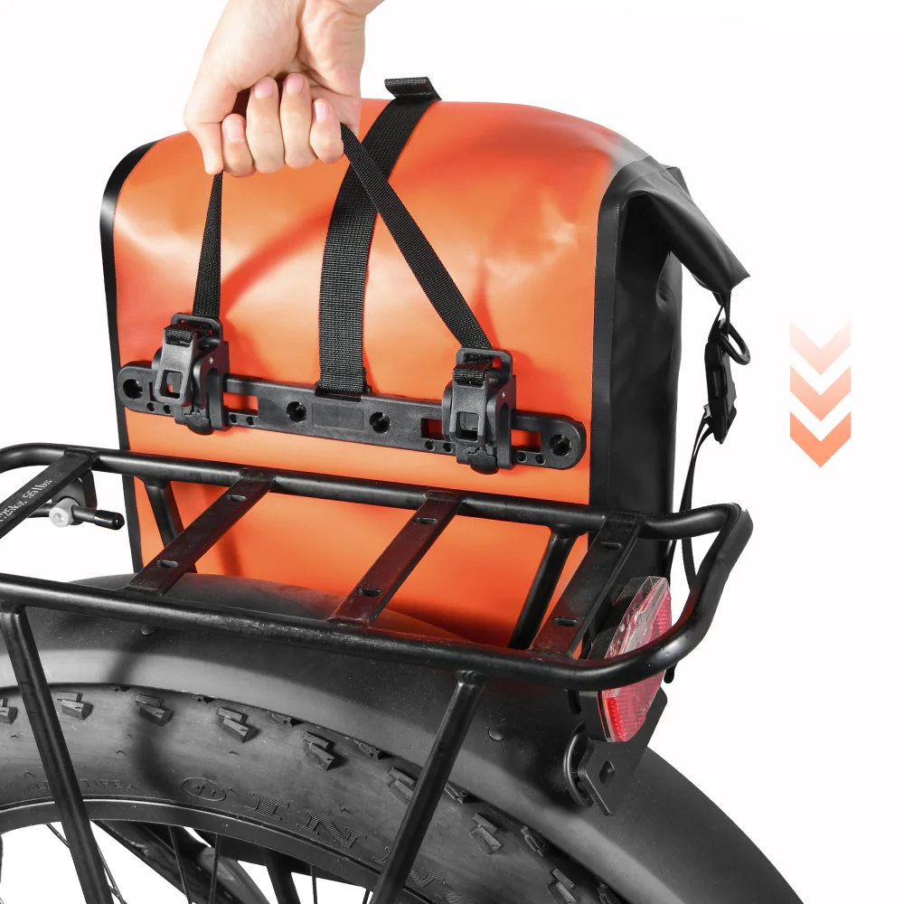 NEWBOLER Fahrradtasche, 27 l, großes Fassungsvermögen, wasserdicht, Reise-Fahrradtasche, Fahrrad-Rücksitz, Kofferraumtasche, elektrisches Fahrradzubehör – Detail 7