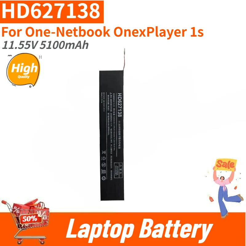 For One-Netbook OnexPlayer 1s Brand New High Quality HD627138 11.55V 5100mAh Replacement Laptop Battery
