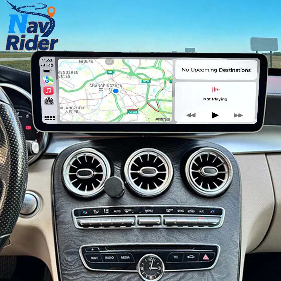 

14.9" Portable Car Radio For Mercedes Benz C Class W205 GLC X253 C180 C200 C220 C300 C350 2015-2018 Carplay Android Auto BT WIFI