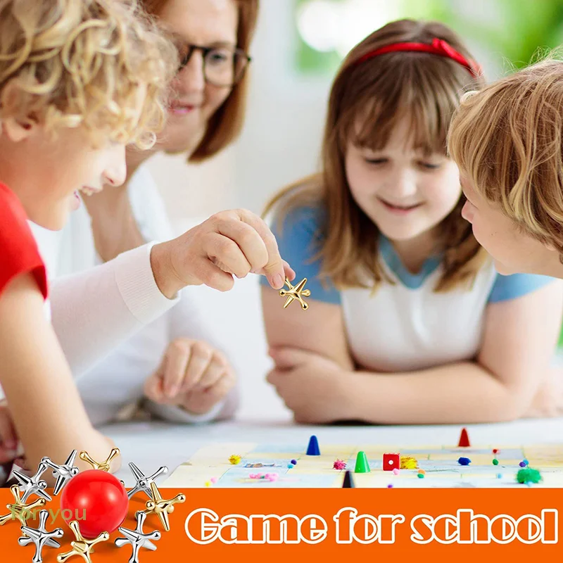 Vintage Style 11pc Metal Jack Game; Includes 10 Jacks, 1 Ball; A Smart Stress Reducing Toy