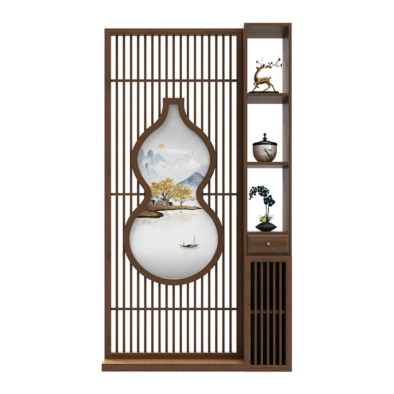 

Partition wall decoration, living room, tea room, entrance, porch, gourd, Zen style small unit storage rack