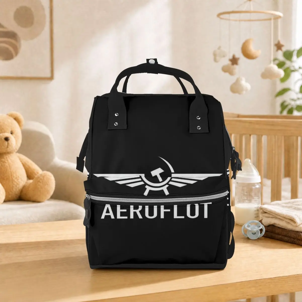 Aeroflot Aviation Russe Pilote Aerospace Aviateur Student Backpack School Bag Hiking Travel Daypack for Men Women Bookbag