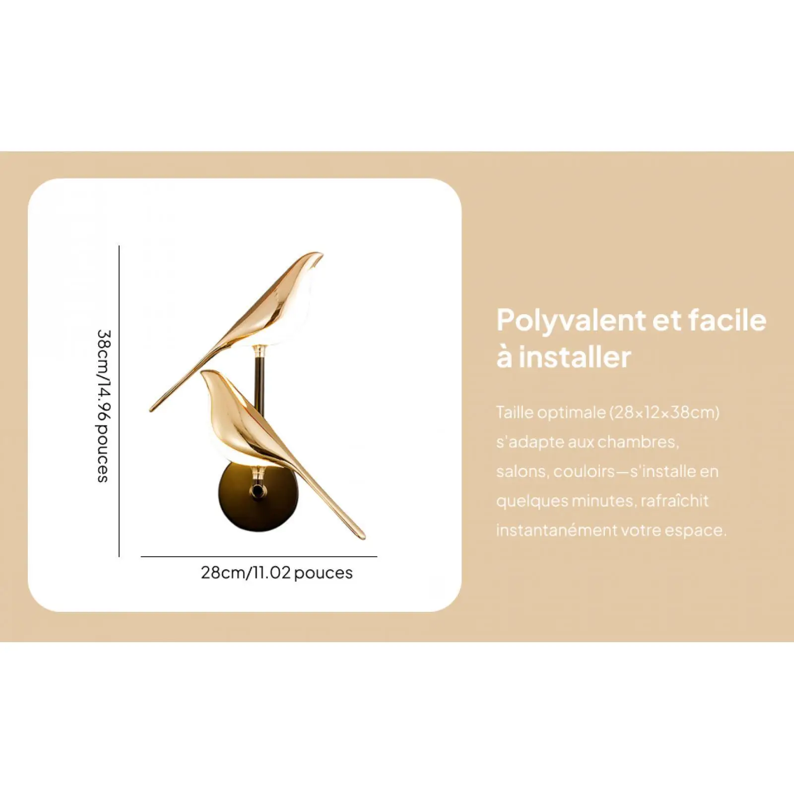 

Modern Bird Wall Lamp Acrylic Sconce LED Light Indoor Living Room Hallway