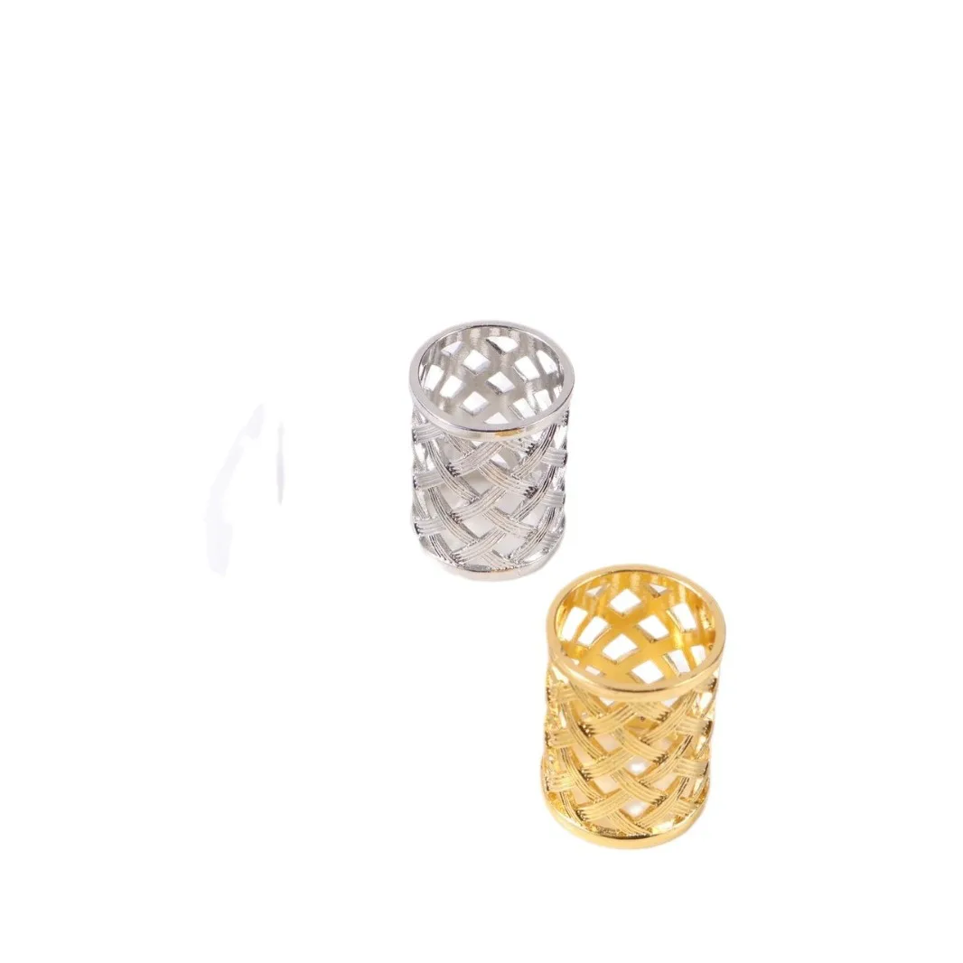 4pcs Ancient Silver Hollow Viking Hair Braid Dread Beard Dreadlock Beads Rings Tube for Hair Accessories Hole Size 17mm