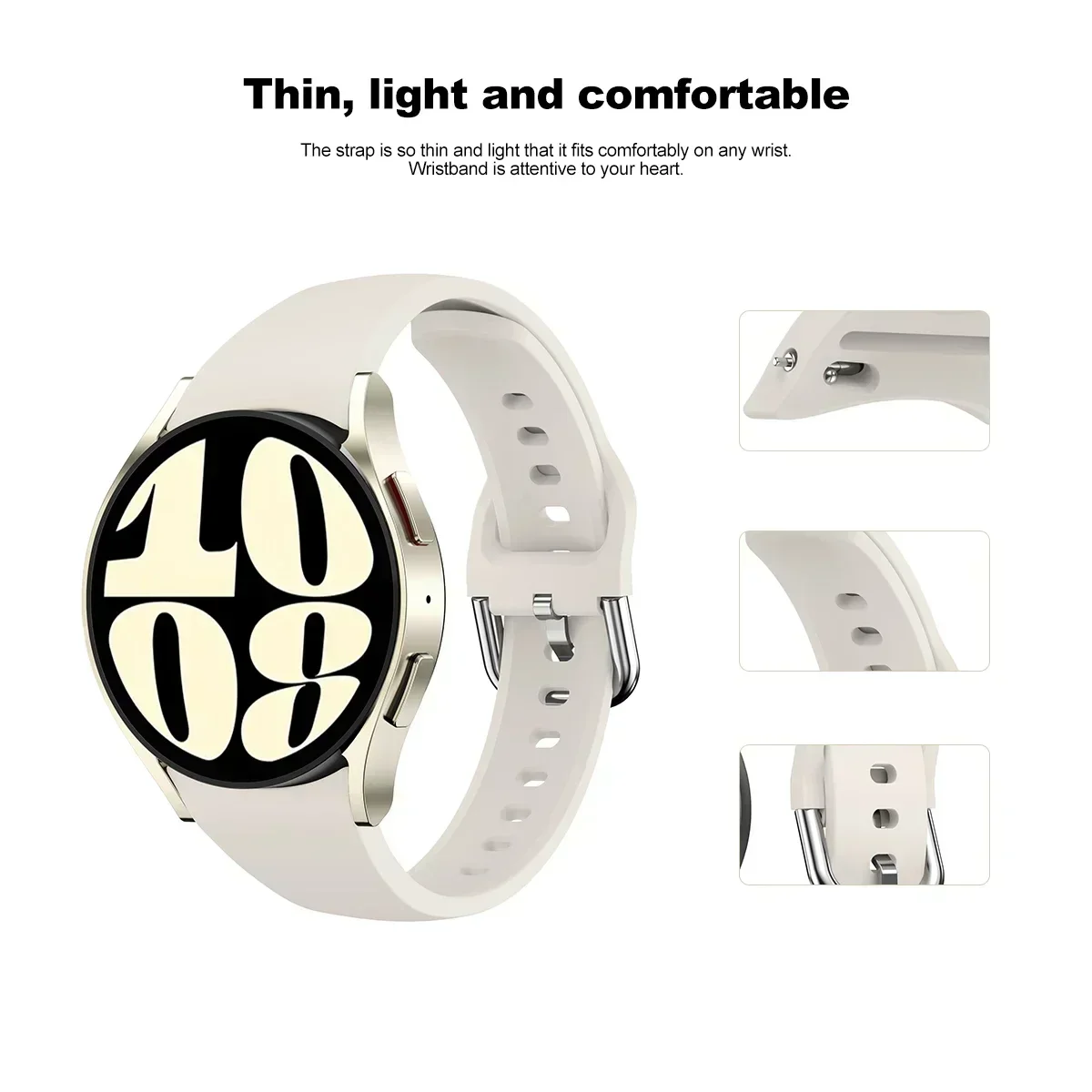 No Gaps Slim Silicone Strap For Samsung Galaxy Watch 6/5/4 40mm 44mm 4 6 Classic 42 46mm 43 47mm Band for Watch 5pro 45mm