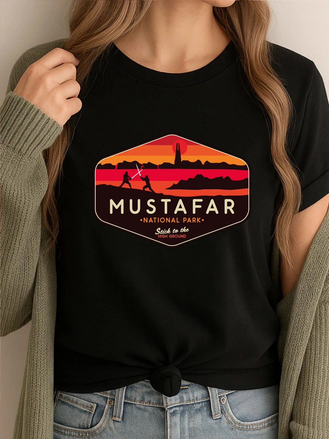 

Mustafar National Park Graphic Tee Female Camiseta Masculina Oversized Fashion Printed Clothes Vintage Style
