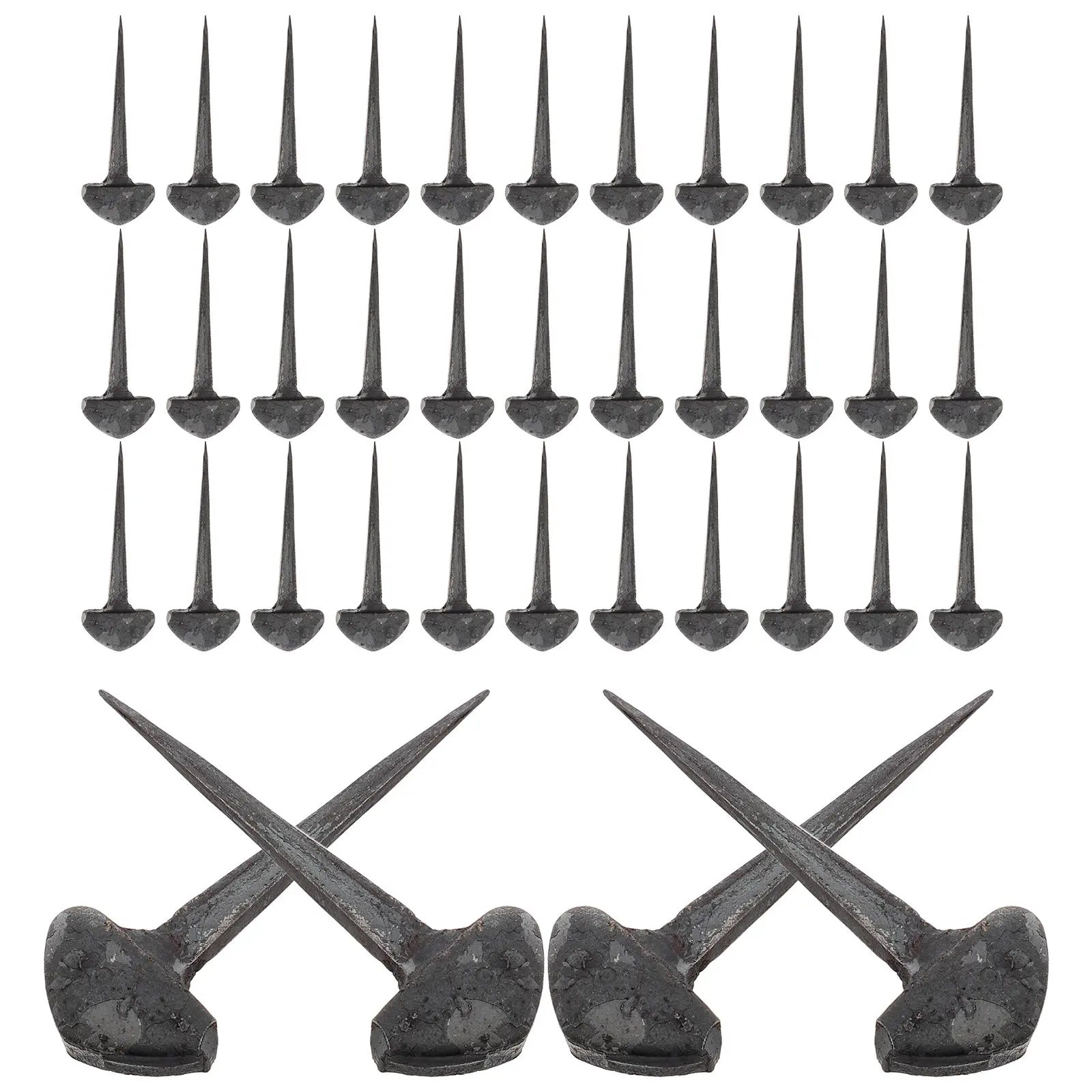 50Pcs Stable Horseshoe Nails Iron Compact Hoof Nails Portable Horseshoe Accessories for Horse Training and Riding
