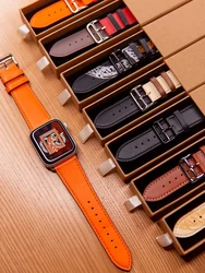 Leather strap for Apple watch band 44mm 40mm 45mm 41mm 38mm 42mm Single tour watchband bracelet iWatch series 9 8 Ultra se 7 5 6