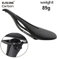 ELITAONE Sillín de bicicleta de carretera/Mtb 240x143mm Riel redondo de fibra de carbono 7*7mm súper ligero 89g