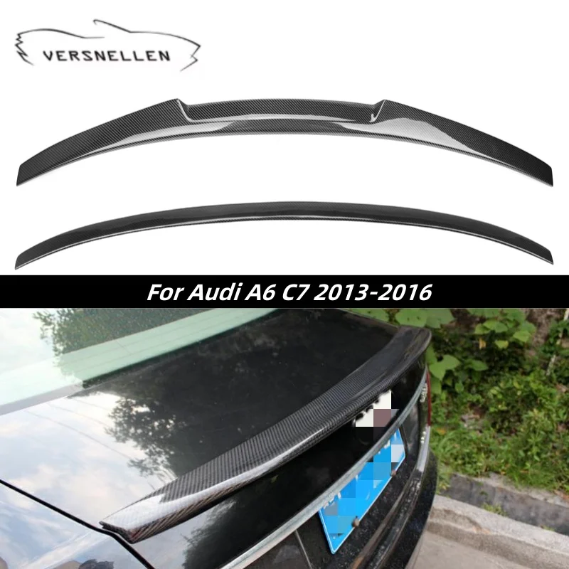 

Suitable For Audi A6 S6 RS6 C7 2013-2016 Sedan V Style Real Carbon Fiber Trunk Cover Spoiler Tail Wing Rear Spoiler