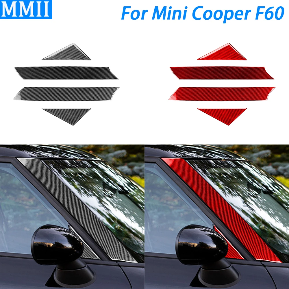 

For Mini Cooper F60 Countryman 2017-2023 Carbon Fiber External Door A-pillar Panel Cover Trim Car Decoration Accessories Sticker