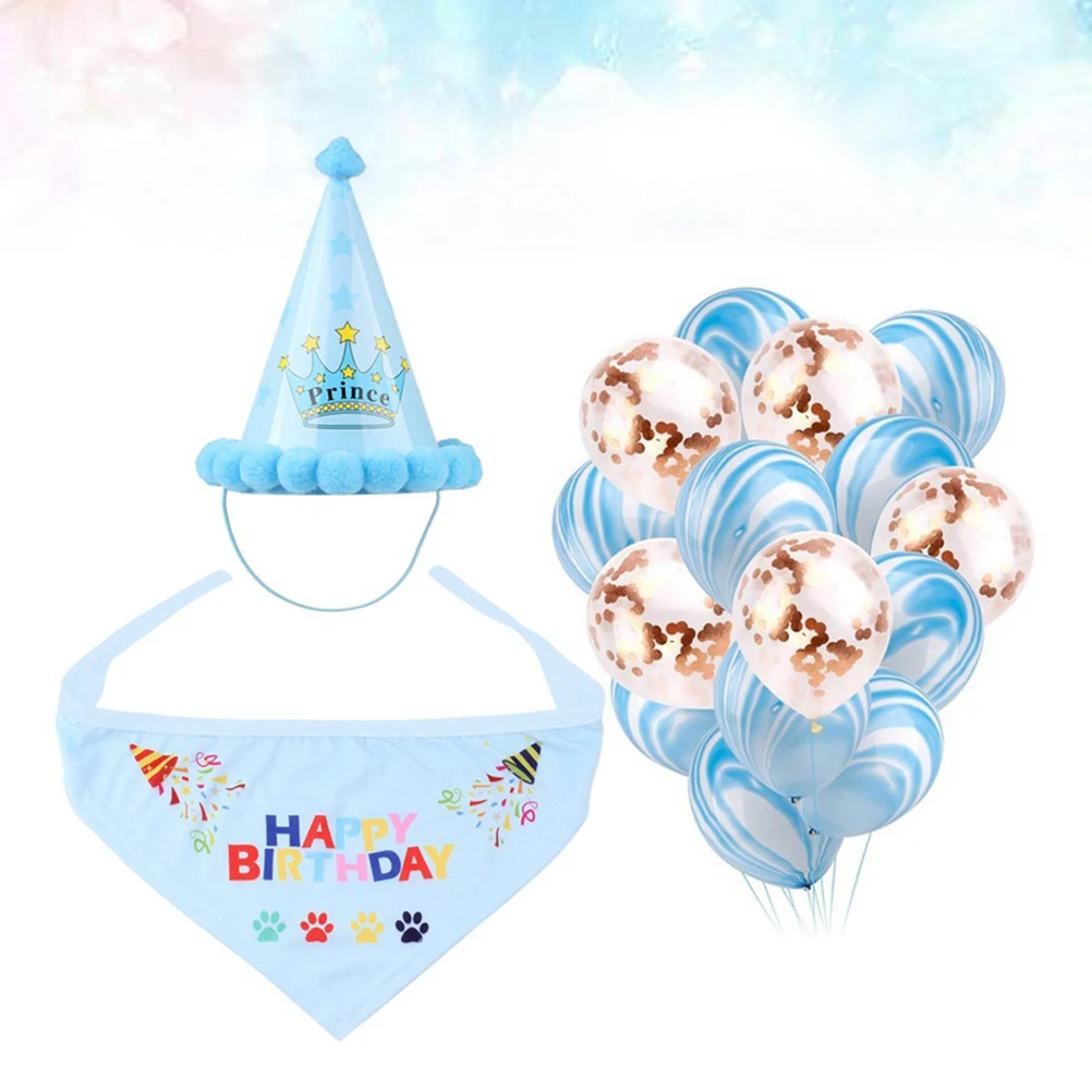 

Hat Set for Dog Party Costume Accessories Pet Birthday Costume with Balloons Bright Color Pet Birthday Supplies