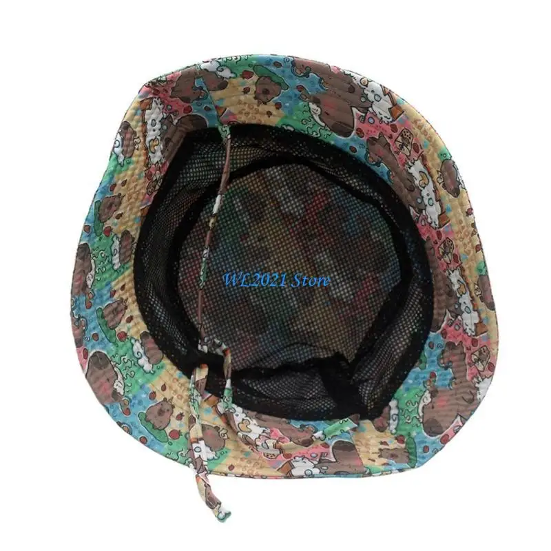 

G5GC Stylish Capybara Print Hat Light weight Travel Hat Personality Fashion Hat