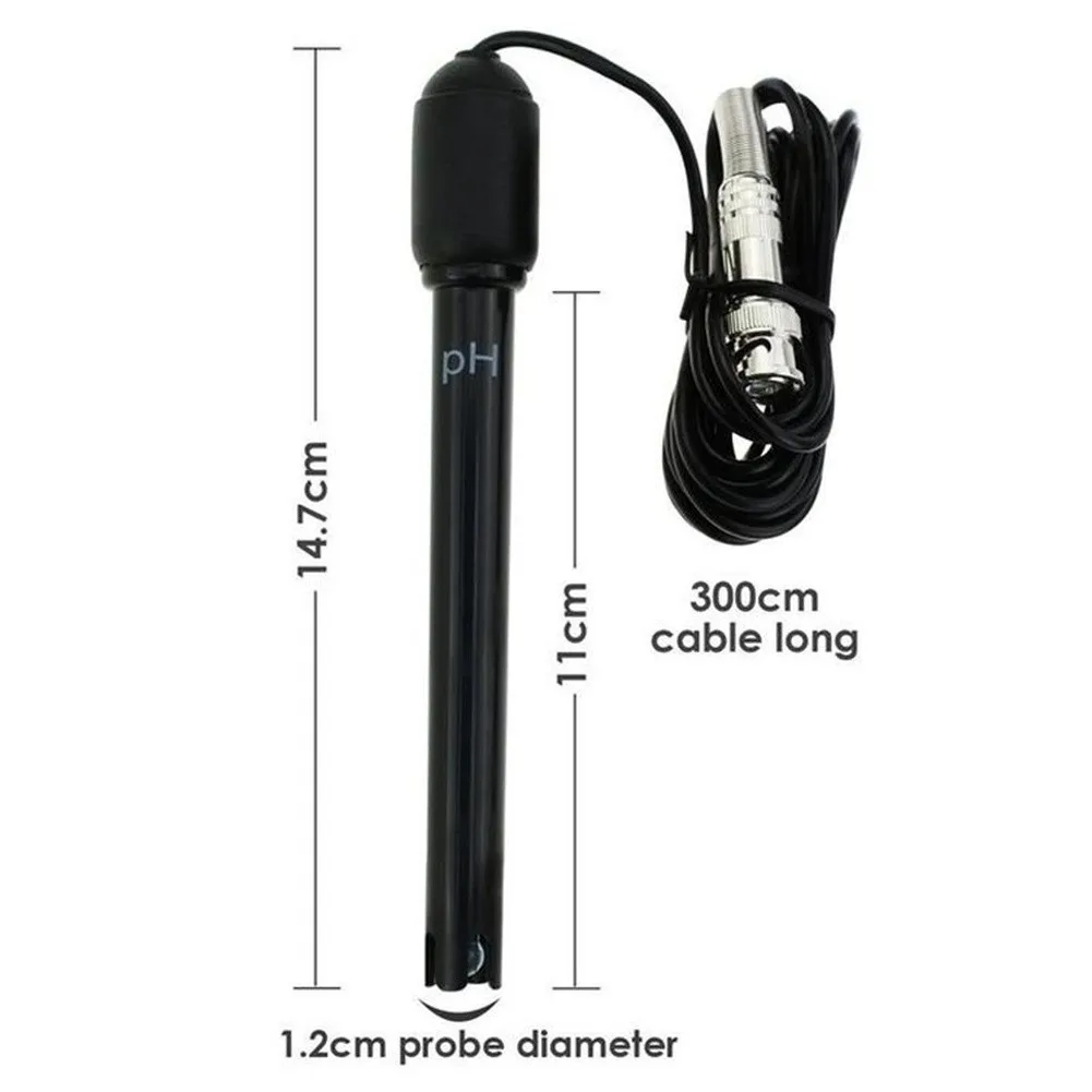 BNC Electrode Probe for Accurate 0 to 14 pH Measurement Used in Aquarium Maintenance Systems Wastewater Assessment