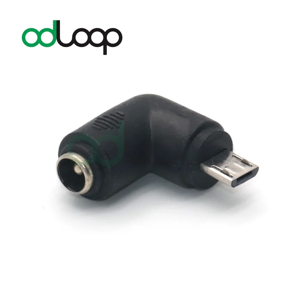 Odring 5-Pack تيار مستمر السلطة الزاوية اليمنى موصل المصغّر USB ذكر إلى تيار مستمر برميل موصل الطاقة لمراقبة CCTV أمن الوطن