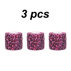 1/3/6 pcs Pink leopard Print Bandage Anti-slip Athletic Nonwoven Disposable Waterproof Self-adhesive Elastic Bandage