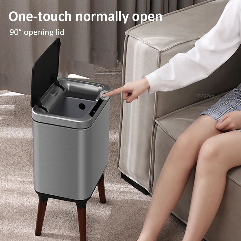 9 13 liters Smart Sensor Trash Can with Legs Stainless Steel Electric Bathroom Toilet Wastebasket Automatic Kitchen Garbage Bin