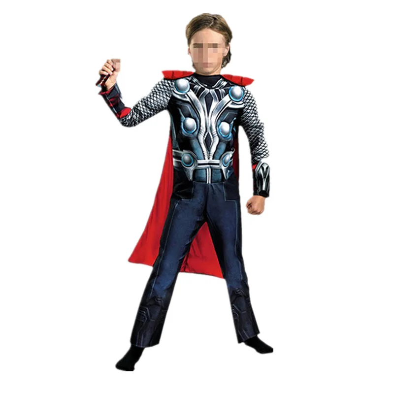 Boys Superhero Thor Cosplay Costume Boys Movie Mask Set Movie Character Fantasy Muscle Costume Kids Dress Up Party Costume