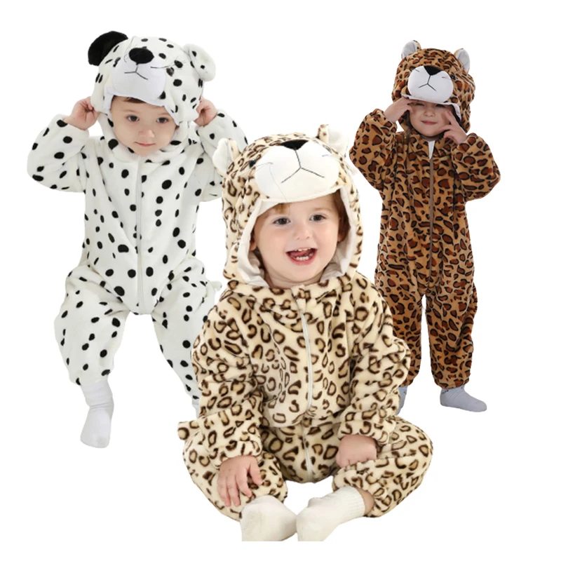 

Animal Leopard Panther Newborn Baby Romper Pajamas Boy Girl Infant Clothes Winter Warm Costume Outfit Hooded Overalls Jumpsuit