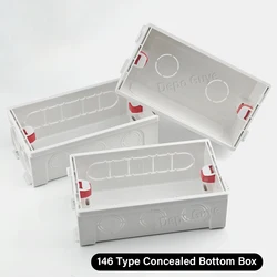 Wall-mounted internal mounting box, white wall wire bottom box, suitable for 146mm*86mm EU UK standard switches and sockets