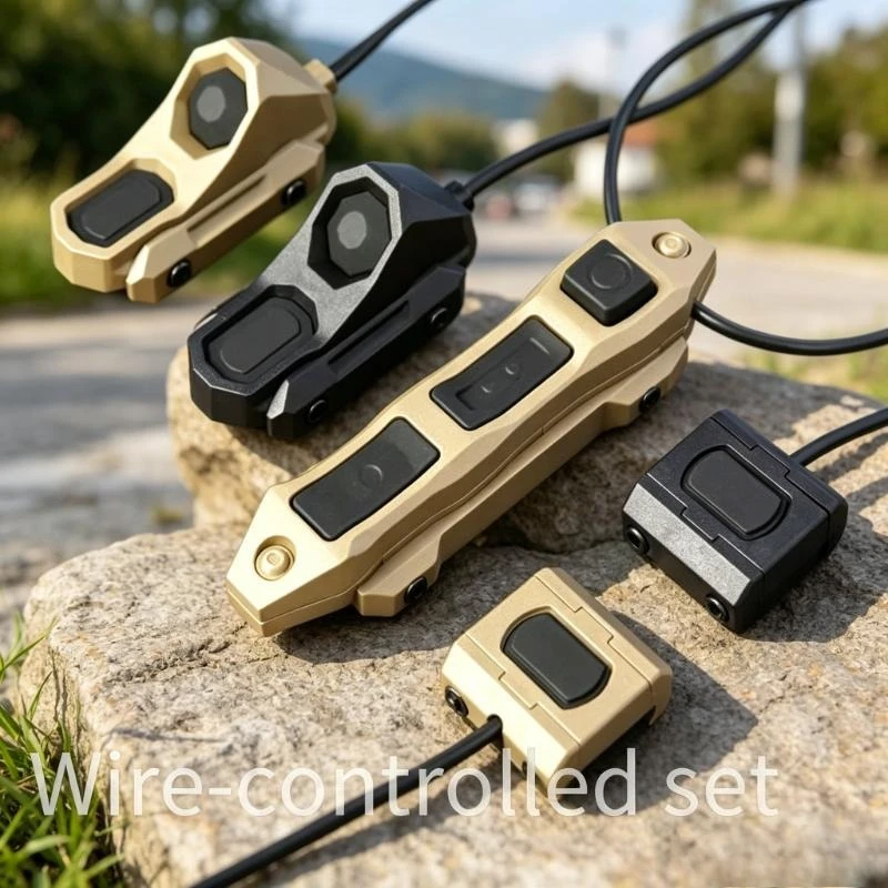 Dual/Triple Tactical Remote Pressure Switch for OGL PEQ-15, 2.5mm SF Plug for M600 M300 Flashlight, 20mm Rail Toy Accessory