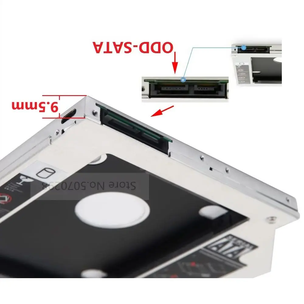 With Matched Panel Bezel Tail Hook 2nd Secondary 2.5 SATA Hard Drive HDD Optical bay Caddy Bracket Frame for Dell Latitude E5540