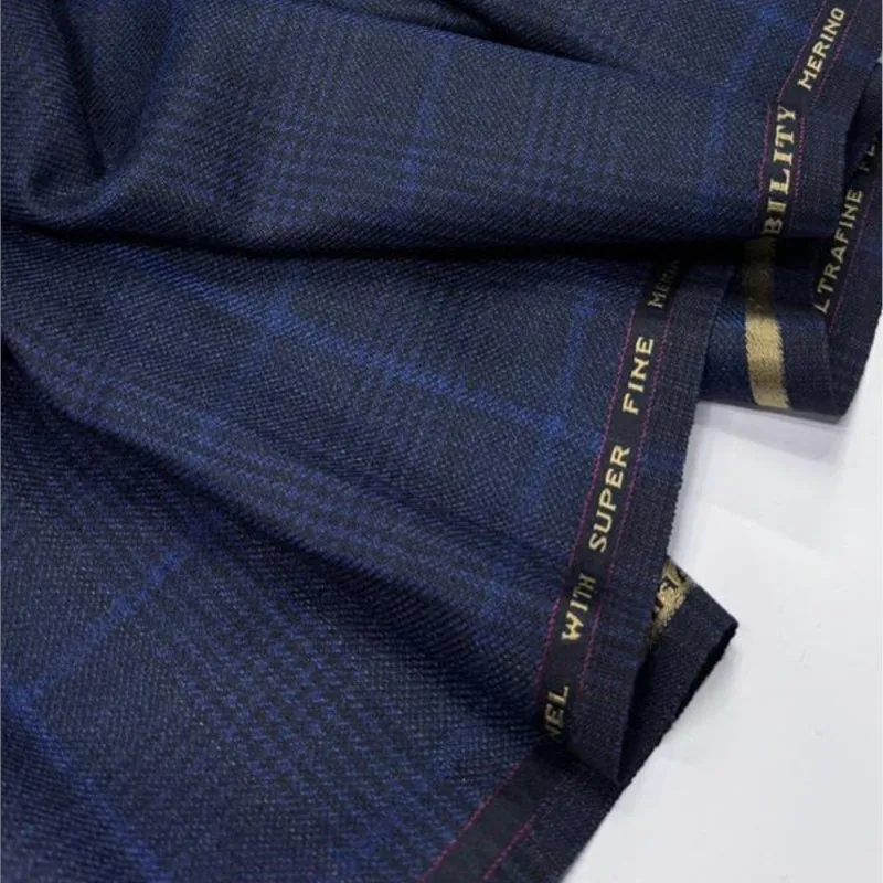 100% wool plaid suit fabric Autumn and winter