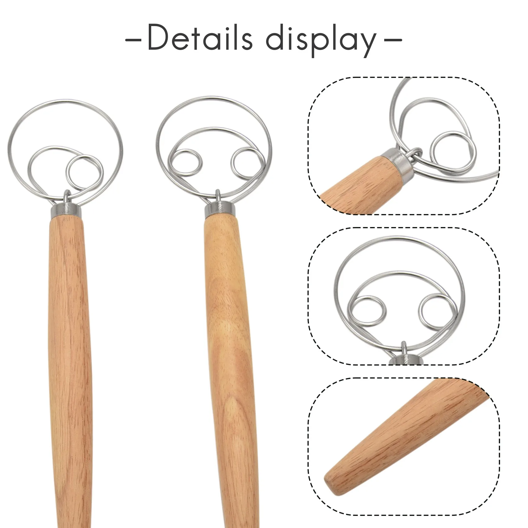 

Danish Dough Whisk Hand Mixer,2Pcs Stainless Steel Dough Mixer with 2 Dough Scrapers for Pizza Dough,Sourdough Bread,Etc HOT