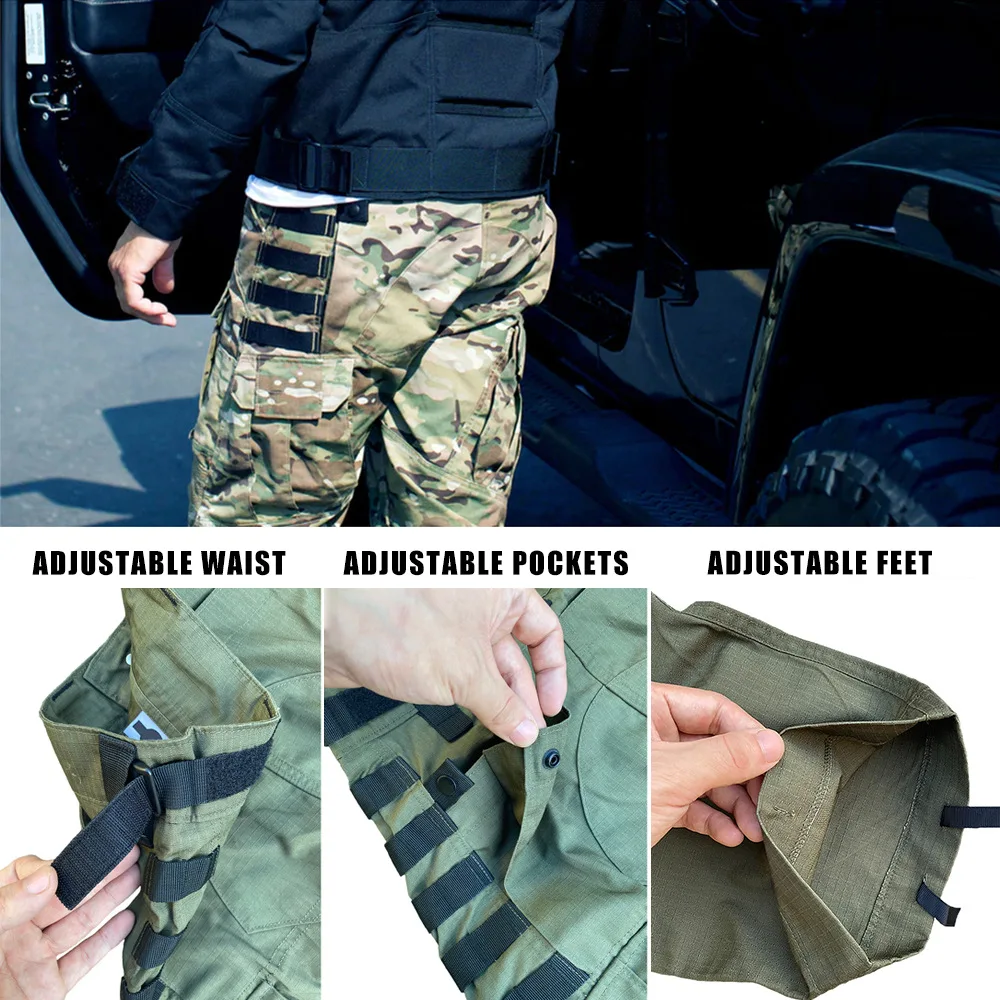 Pantaloni tattici militari Pantaloni cargo da uomo Pantaloni casual impermeabili da esterno Caccia Escursionismo Abbigliamento da lavoro multitasche resistente all'usura