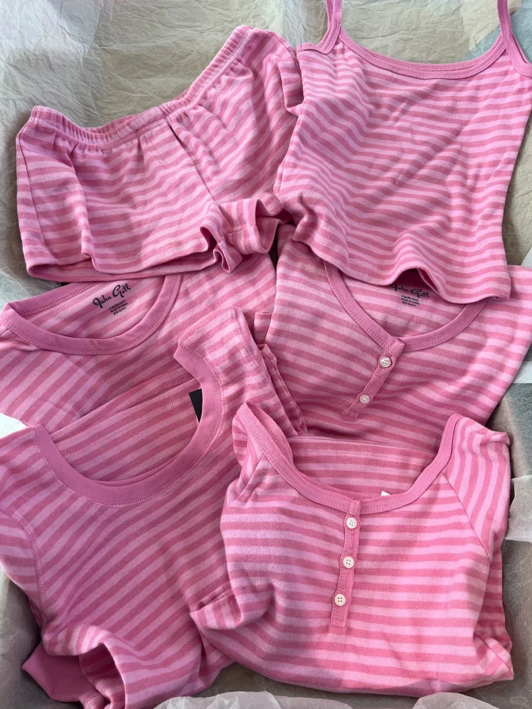 Y2K Pink Striped Tshirt Women Collection Simple Casual Cotton Buttons T-shirts Sweet Cute Streetwear Camisole+Slim Short Pants
