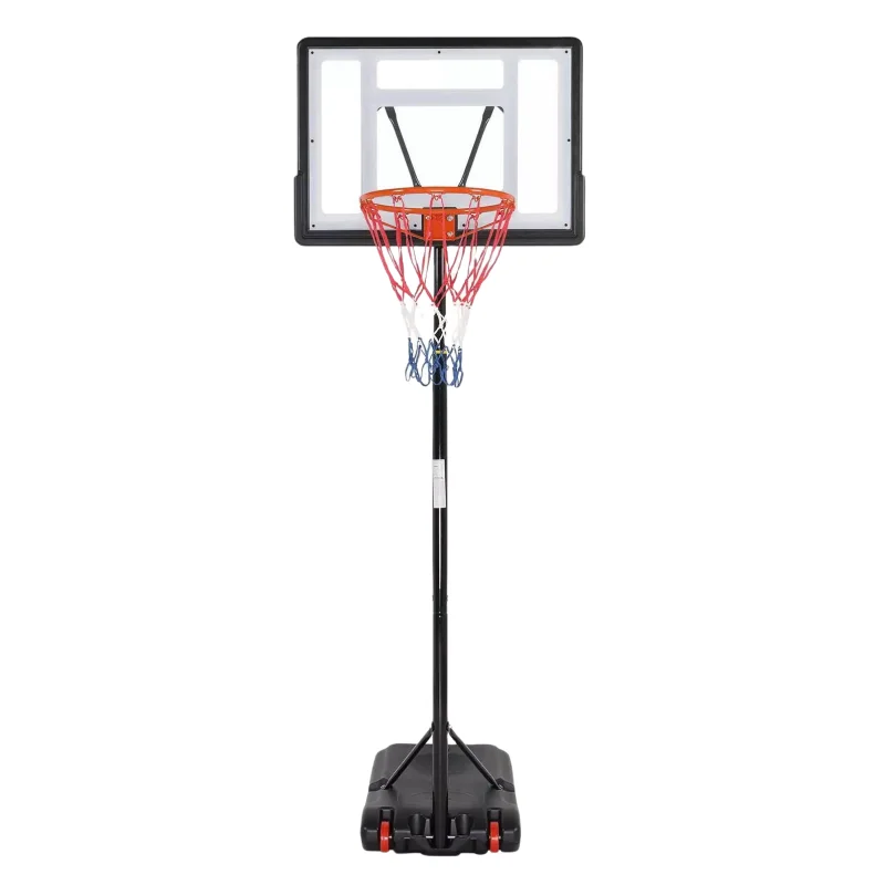 

Adjustable Height Indoor-Outdoor Movable Basketball Hoop Set 5ft ~ 6.9ft Stand Rim Backboard Equipment Kids Teenagers Plastic