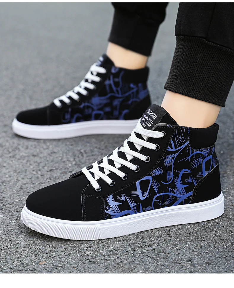 Fashion Sneakers Men Canvas Shoes Breathable Cool Street Shoes Male Brand Sneakers Black Blue Red Mens Causal Shoes New