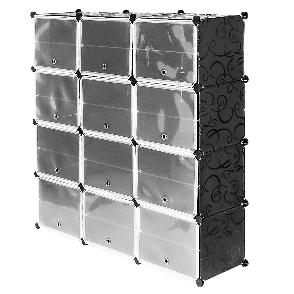 Schoenenrek voor 48 paar schoenen, schoenenkast met 3 x 8 niveaus, voor hal, slaapkamer, entree, 30 x 40 x 30 cm per compartiment - afbeelding 2