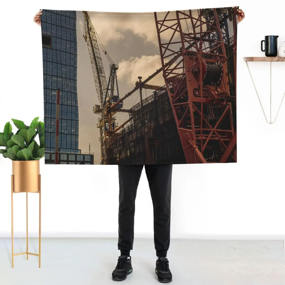 Construction Cranes 2 Throw Blanket halloween Thermal Luxury Thicken funny gift Cute Quilt Blankets