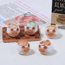 5Pcs Cartoon Cute Cat Coffee Cup Resin Charms for Jewelry Making Accessories DIY Pendants Keychain Necklace Earrings Decoration
