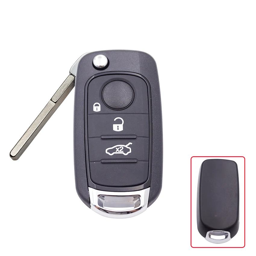 Xinyuexin Casing Cangkang Kunci Mobil Remote Lipat Flip untuk Fiat Egea 500X Toro Tipo Key Fob Uncut SIP22 Blade 3 4 Tombol Aksesori Mobil